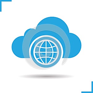 Worldwide cloud storage icon