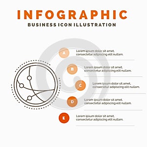 worldwide, communication, connection, internet, network Infographics Template for Website and Presentation. Line Gray icon with