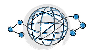 Worldwide Digital Communication Network, vector design Generative AI