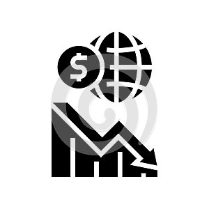 worldwide economy crisis glyph icon vector illustration