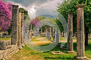 The worldwide famous archaeological site of ancient Olympia.