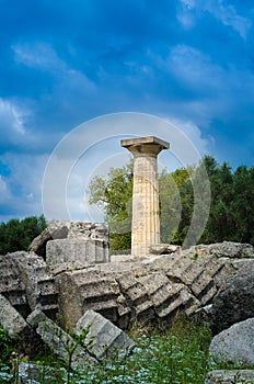 The worldwide famous  archaeological site of ancient Olympia in Peloponnesse