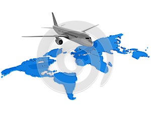 Worldwide Flights Means Web Site And Aeroplane