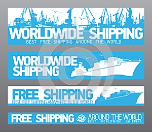Worldwide free shipping banners.