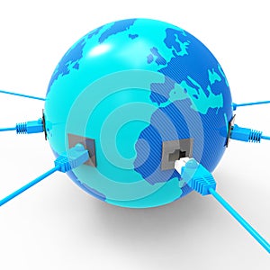 Worldwide Internet Represents Web Site And Connection