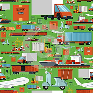 Worldwide logistic seamless pattern