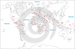 Worldwide Map political-Illustration-vector maps photo