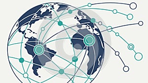 Worldwide network and global communication with interconnected points, vector design Generative AI