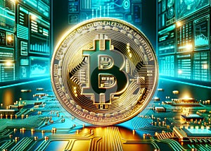 Worldwide Online Cryptocurrency Mining Crypto Coins Digital Currency Internal Computer Internet Bitcoin AI Generated