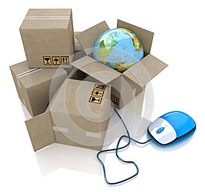 Worldwide online logistics photo