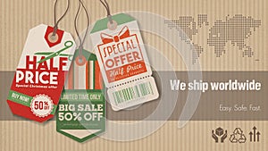 Worldwide shipping banner