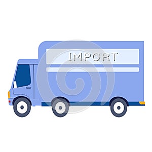 Worldwide shipping cargo courier delivery truck. International import export global carrier service