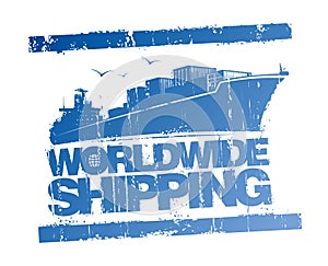 Worldwide shipping stamp.
