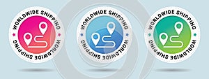 Worldwide Shipping stamp vector illustration.