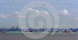 Worldâ€™s busiest shipping lane - Straits of Malacca and Singapore.