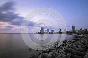 Worli skyline after sunset,Mumbai,Maharashtra,India