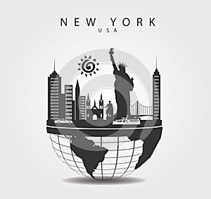 Travel Monuments in New York. United Sates Top of the World photo