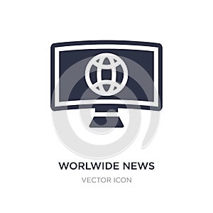 worlwide news icon on white background. Simple element illustration from Technology concept photo
