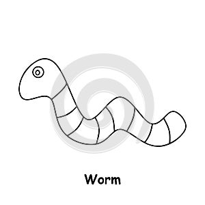 Worm line illustration animal vector