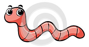 Worm crawling on white background