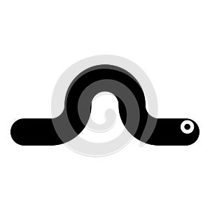 Worm earth earthworm rainworm caterpillar angleworm annelida invertebrate crawling larva icon black color vector illustration