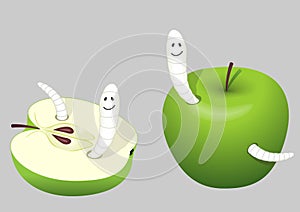 Worm-eaten apple photo