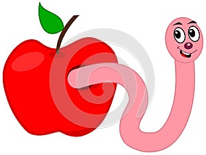 A worm eating an apple