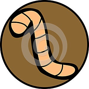 Worm or fishing bait. Vector file format available