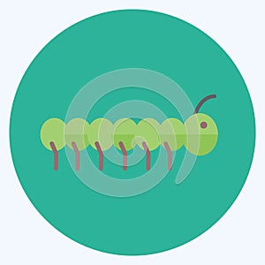 Worm Icon in trendy flat style isolated on soft blue background