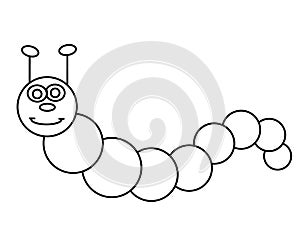 Worm kids educational coloring pages