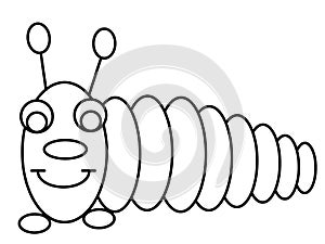 Worm kids educational coloring pages