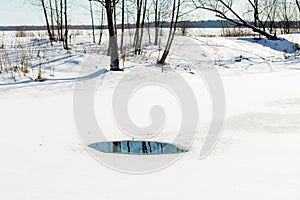 Window in a frozen river