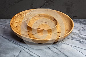 Wormy Maple wood serving bowl