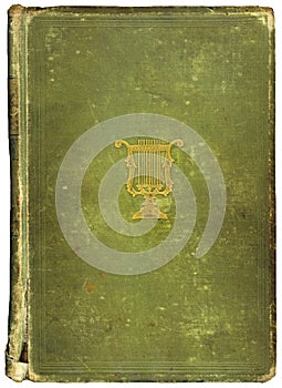 Worn antique book with Musical Symbol