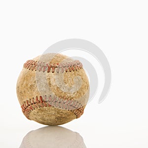 Worn baseball.