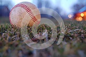 A worn baseball