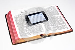 Worn Bible and Smartphone - Ezekiel