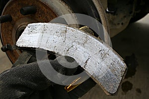 Worn brake pad