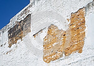 Worn Brick Wall on Old Building