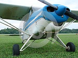 Worn classic 1950's Piper Pa-22-150 Pacer airplane. photo