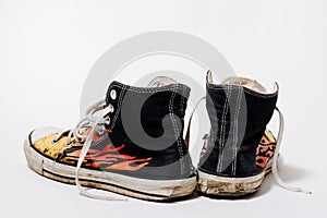 Worn Converse All Star shoes