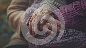 The Worn Elderly Hands.AI generated image