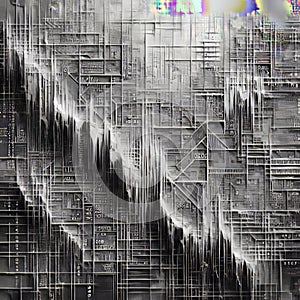 Worn Fabric with Matrix Thread Patterns A grunge background of f