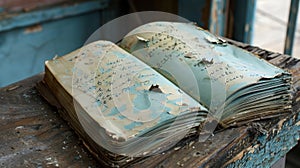 A worn but wellloved reading journal filled with notes and thoughts from previous literary escapes in the nook