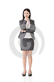 Worried asian business woman