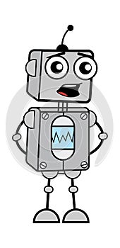 Worried Cartoon Robot Talking