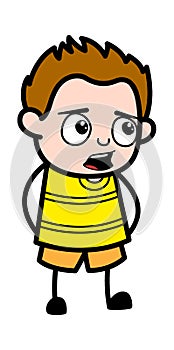 Worried Cartoon Young Boy Talking