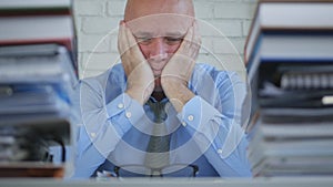 Worried Depressed and Disillusioned Businessman Image in Accounting Archive