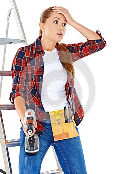 Worried DIY handy woman