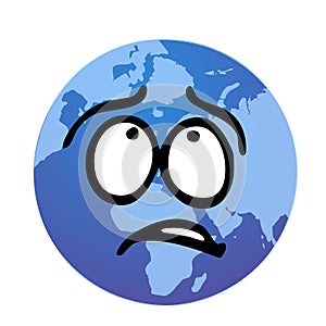 Worried earth illustration